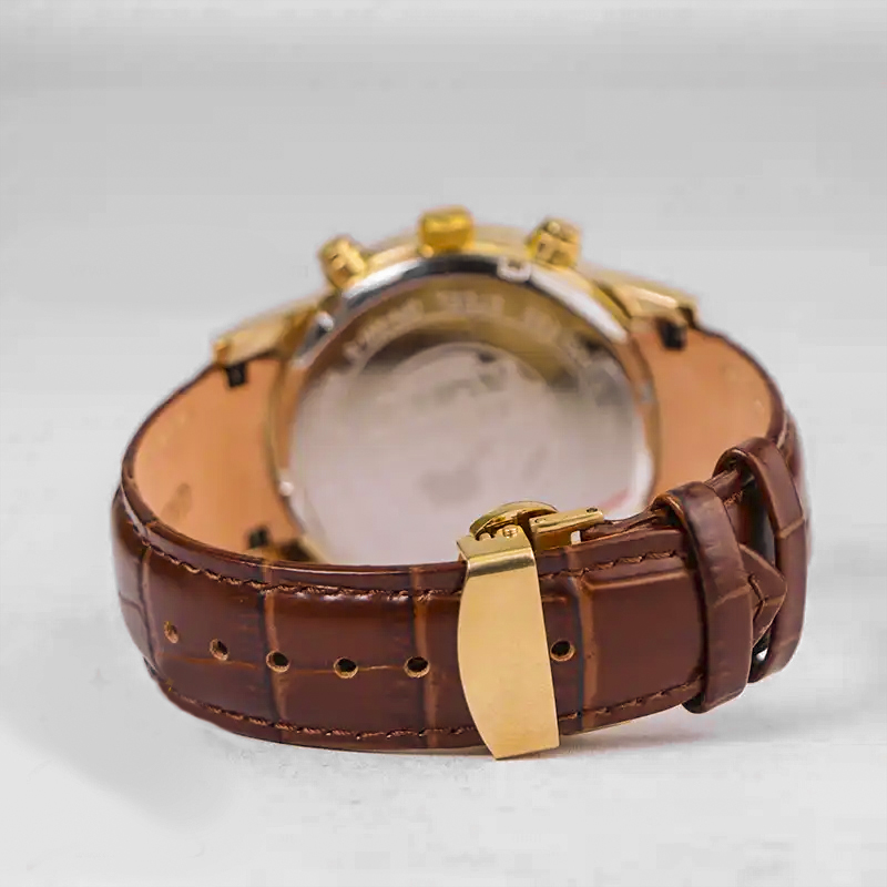 خرید قسطی | ساعت مچی مردانه سیتیزن چرم قاب طلایی کرنوگراف G9234/3