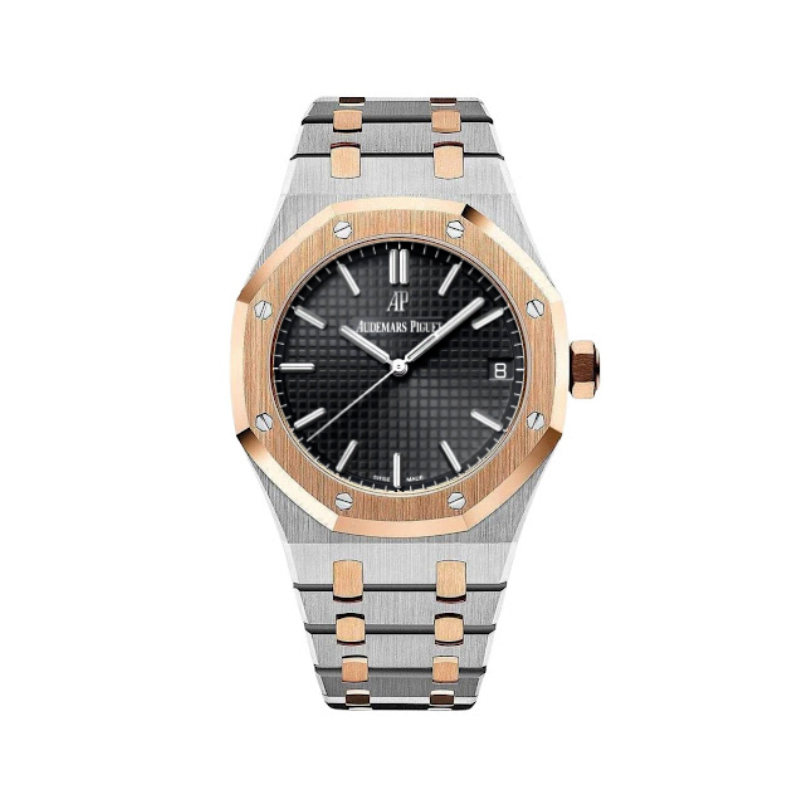 ساعت ای پی رویال اوک نقره ای رزگلد مدل  Ap Royal Oak Silver Rose FW0058