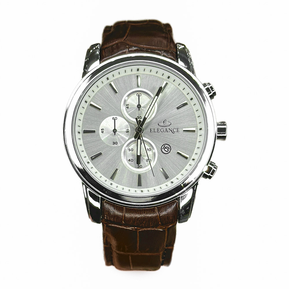 خرید قسطی | ساعت مچی مردانه الگانس طرح سه موتوره بند چرم G2911/7