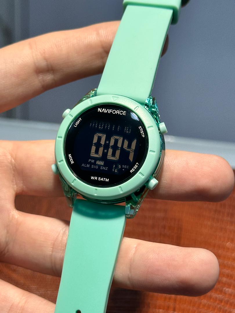 خرید قسطی| ساعت مچی دخترانه نیوی فورس بند رابر آبی تیفانی 7108/5