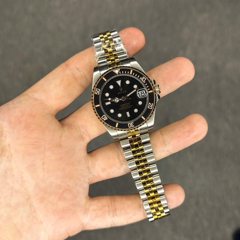 خرید قسطی | ساعت رولکس زنانه سابمارینر نقره ای رزگلد صفحه مشکی SB4413/4