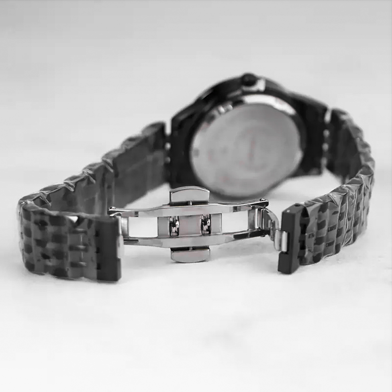 خرید قسطی | ساعت مچی زنانه الگانس مشکی صفحه زرد L 030/12