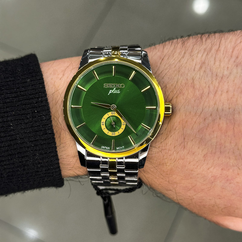 خرید قسطی| ساعت مچی مردانه سیکو کلاسیک صفحه سبز زیرثانیه دار Os90/46