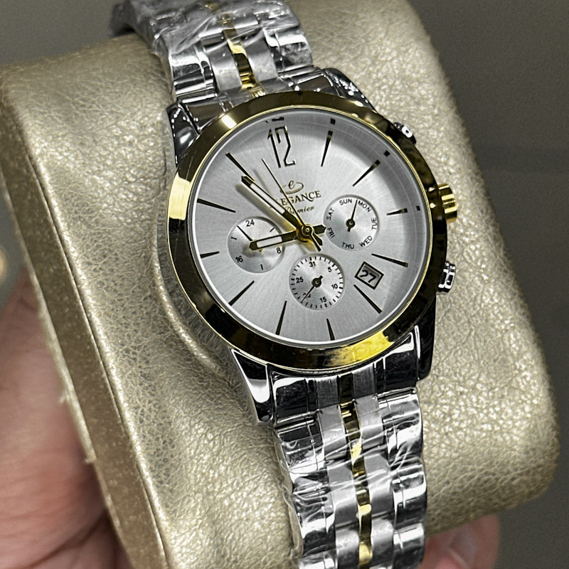 خرید قسطی | ساعت مچی زنانه الگانس  نقره ای طلایی  L 1309/3