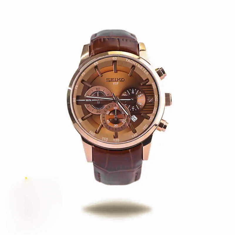 خرید قسطی| ساعت مچی مردانه سیکو  بند چرم قهوه ای کرنوگراف G9233/11