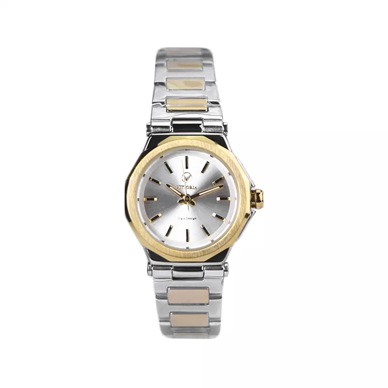 خرید قسطی | ساعت زنانه ویتوریا اورجینال  نقره ای طلایی VT 3414/2
