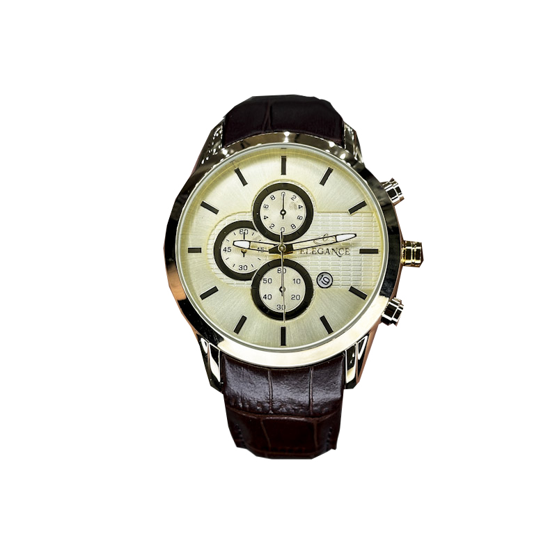 خرید قسطی | ساعت مچی مردانه الگانس طرح سه موتوره بند چرم G2915/27