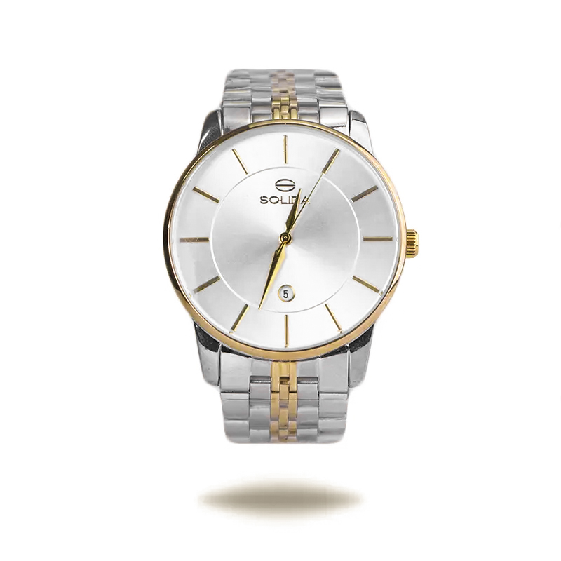 خرید قسطی | ساعت مچی  مردانه نقره ای طلایی G2135/7