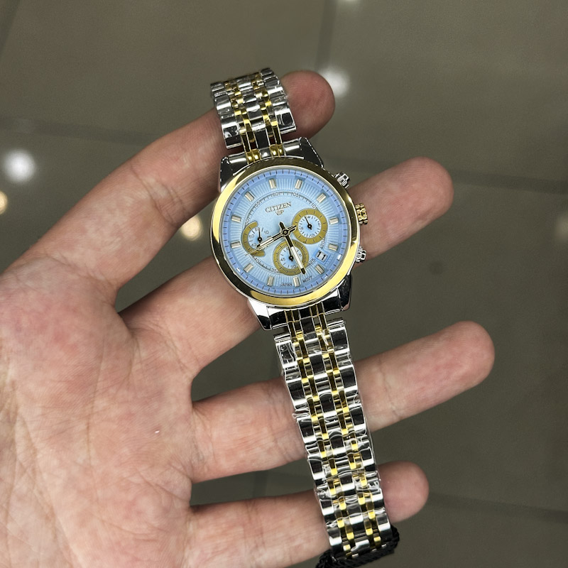 خرید قسطی | ساعت مچی زنانه سیتیزن طرح 3 موتوره صفحه آبی L 124/6