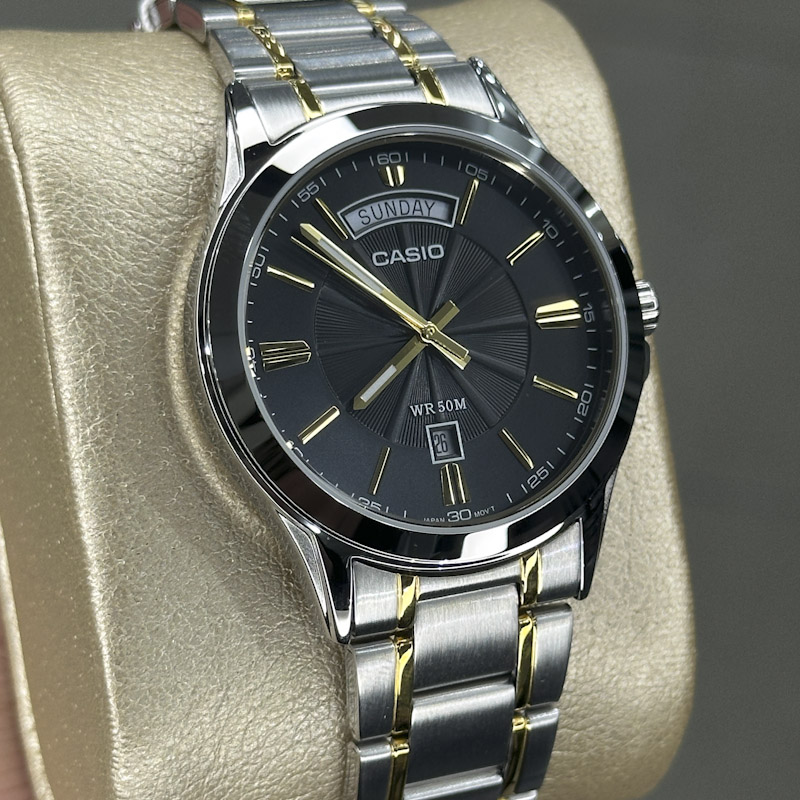 ساعت مچی مردانه کاسیو دو تاریخه کلاسیک مدل CASIO-MTP-1381G-1A