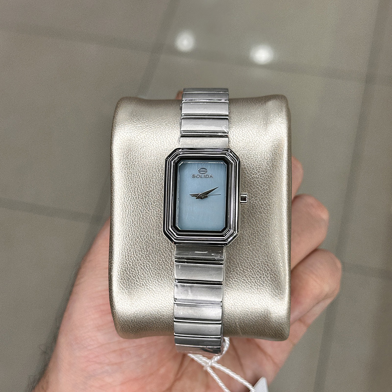 خرید قسطی | ساعت زنانه سولیدا اورجینال مستطیل صفحه آبی L 6126/6