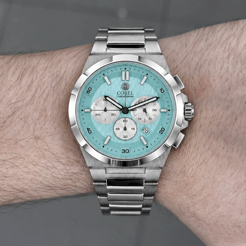 ساعت مچی مردانه کوبل کرنوگراف آبی تیفانی CB6316G03