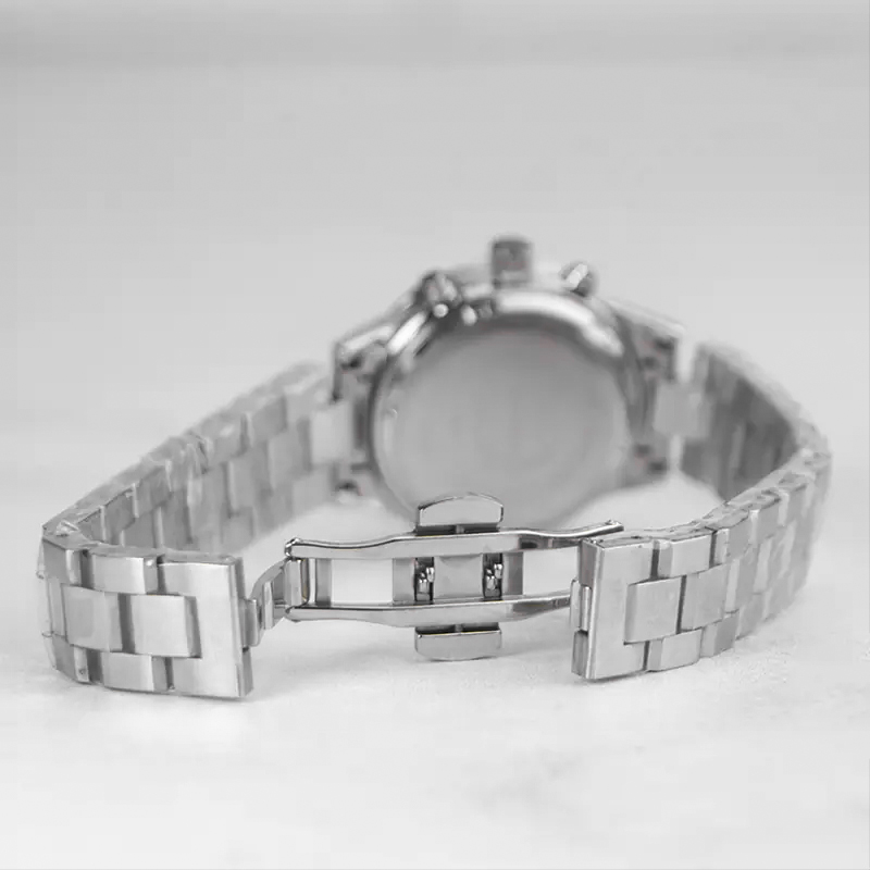 خرید قسطی | ساعت مچی زنانه الگانس طرح سه موتوره نقره ای صفحه سبز L 9766/8