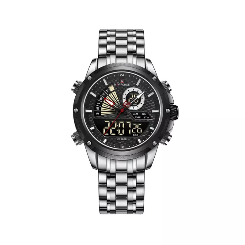 خرید قسطی| ساعت مردانه نیوی فورس دو موتوره انالوگ دیجیتال استیل 9205/1