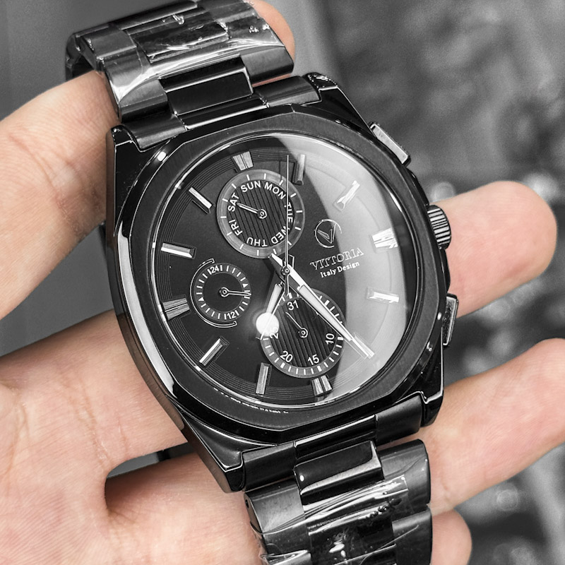 خرید قسطی | ساعت ویتوریا استیل تمام مشکی VT 3408/1