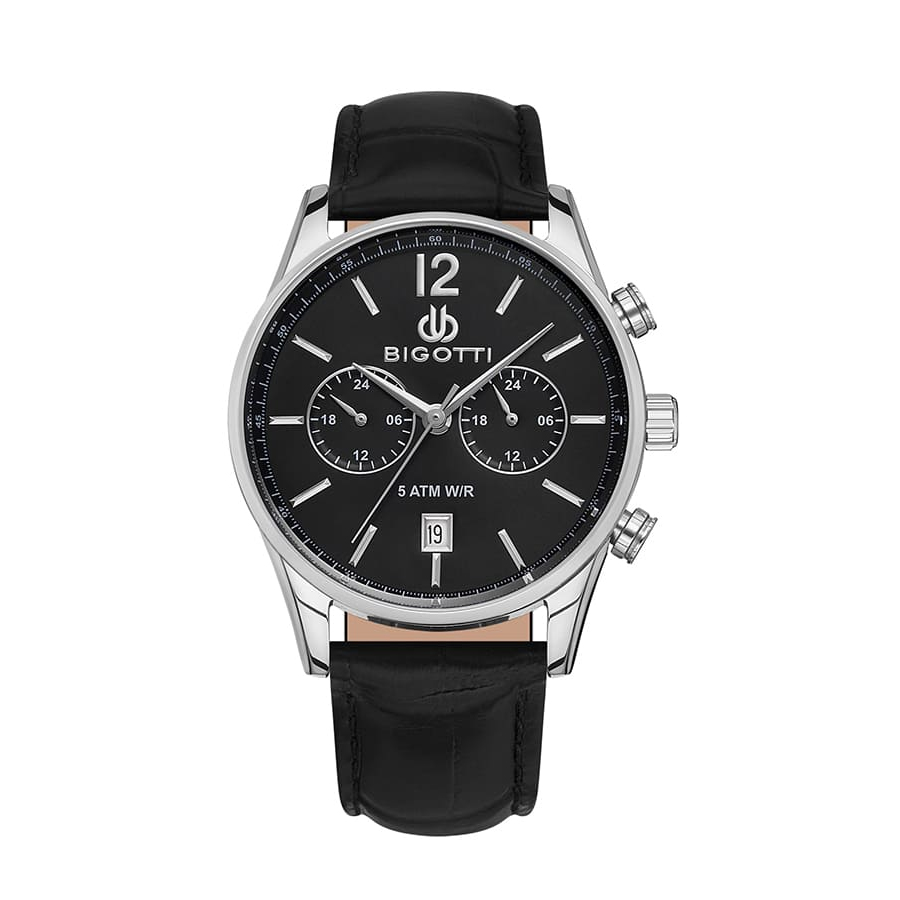 ساعت مچی مردانه بیگوتی دوال تایم بند چرم مشکی BG.1.10510/1