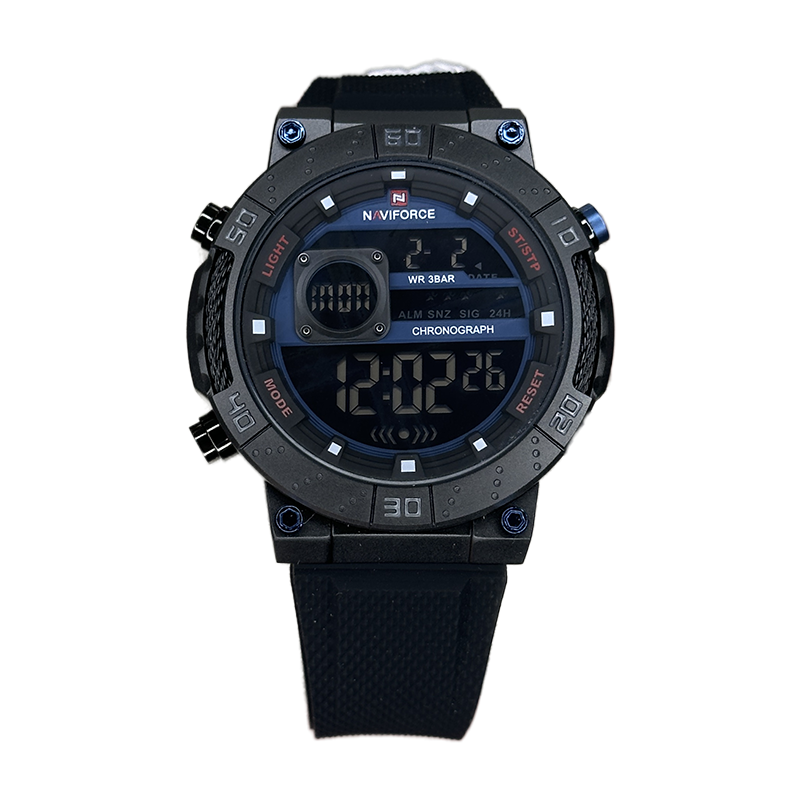 خرید قسطی| ساعت مردانه نیوی فورس  بند رابر مشکی دیجیتال NF 9241/1