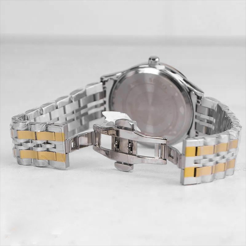 خرید قسطی| ساعت مچی مردانه سیکو  نقره ای طلایی صفحه سفید مردانه OS 9/29