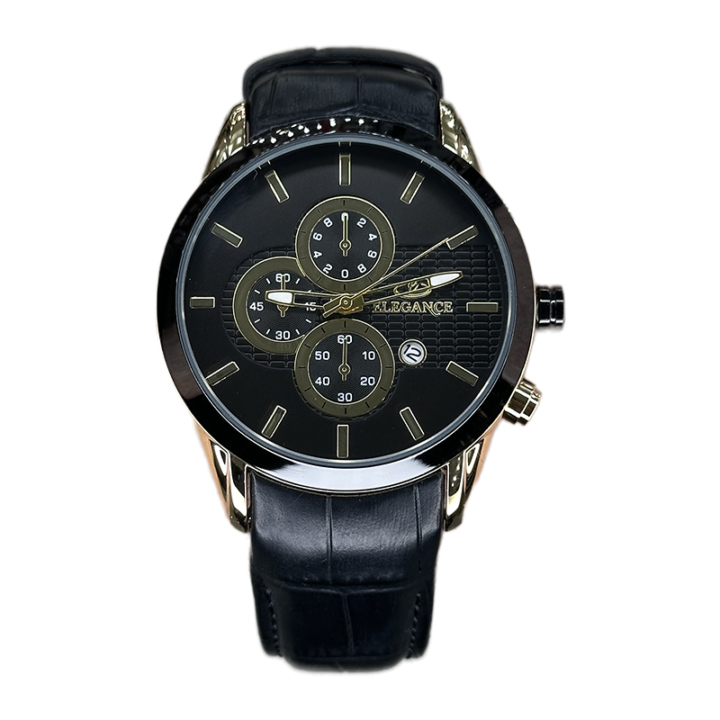 خرید قسطی | ساعت مچی مردانه الگانس طرح سه موتوره بند چرم G2911/34