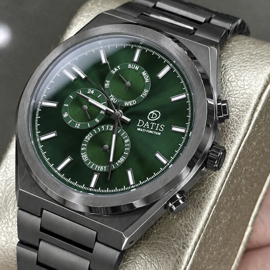 ساعت مچی مردانه داتیس اورجینال فول تایم صفحه سبز G9017D-3