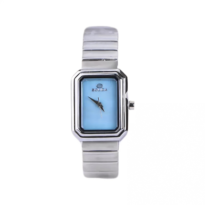خرید قسطی | ساعت زنانه سولیدا اورجینال مستطیل صفحه آبی L 6126/6
