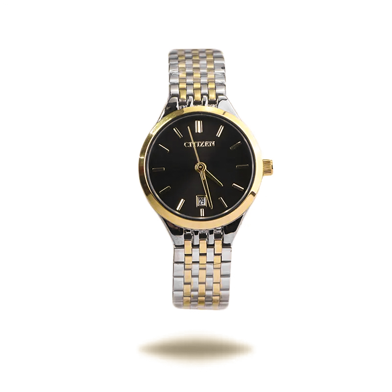 خرید قسطی | ساعت مچی زنانه سیتیزن  نقره ای طلایی صفحه مشکی 3325/4