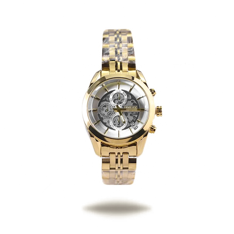 خرید قسطی | ساعت مچی زنانه سیتیزن طرح سه موتوره طلایی  طلایی L 029/1