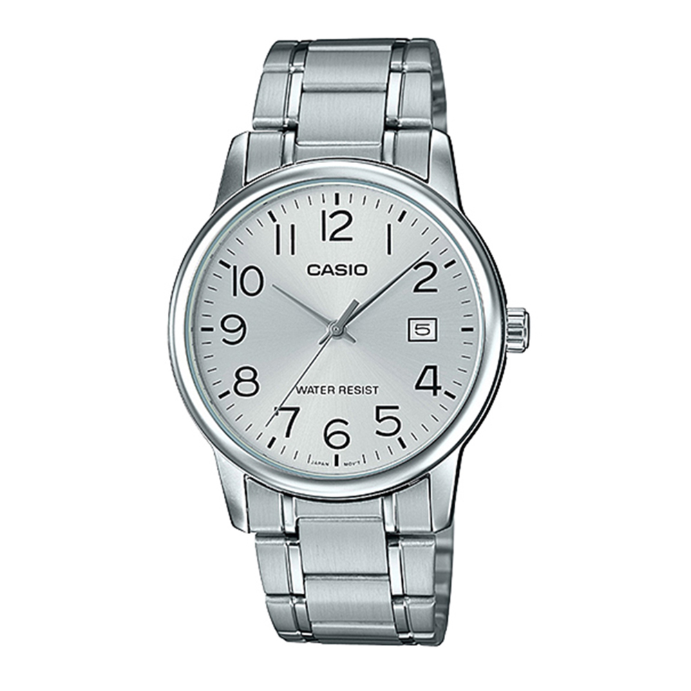 ساعت عقربه ای مردانه کاسیو نقره ای صفحه سفید MTP-V002D-7BUDF