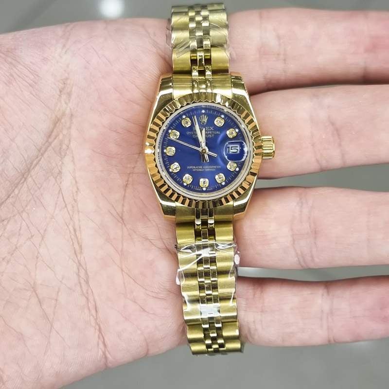 خرید قسطی | ساعت رولکس زنانه دیت جاست صفحه آبی سایز کوچک  DatejustGS4412-1