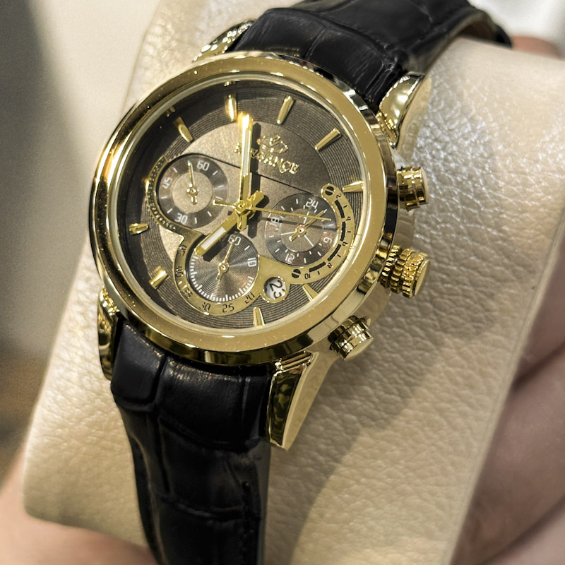 خرید قسطی | ساعت مچی زنانه الگانس طرح سه موتوره بند چرم L2911/30