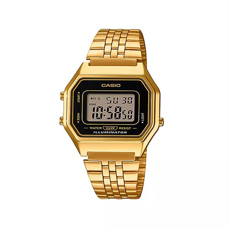 خرید قسطی|ساعت مچی کاسیو فلزی طلایی دیجیتالی LA680WGA-1DF