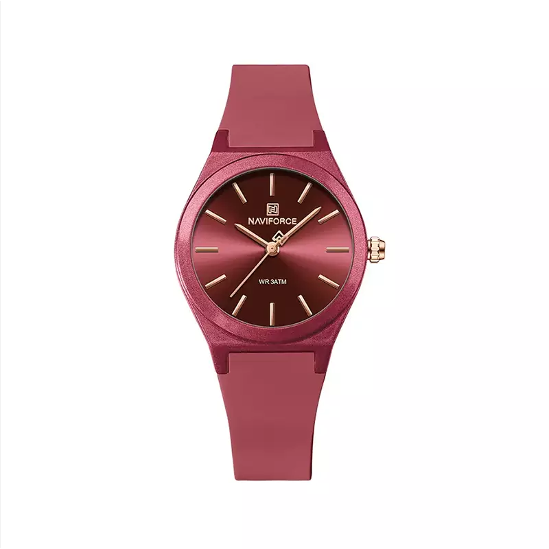 خرید قسطی| ساعت مچی عقربه ای زنانه نیوی فروس بند رابر  قرمز NF 5056/4