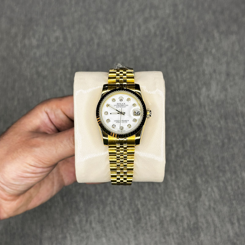 خرید قسطی | ساعت رولکس زنانه طلایی دیت جاست سایز 2 DatejustGS4423