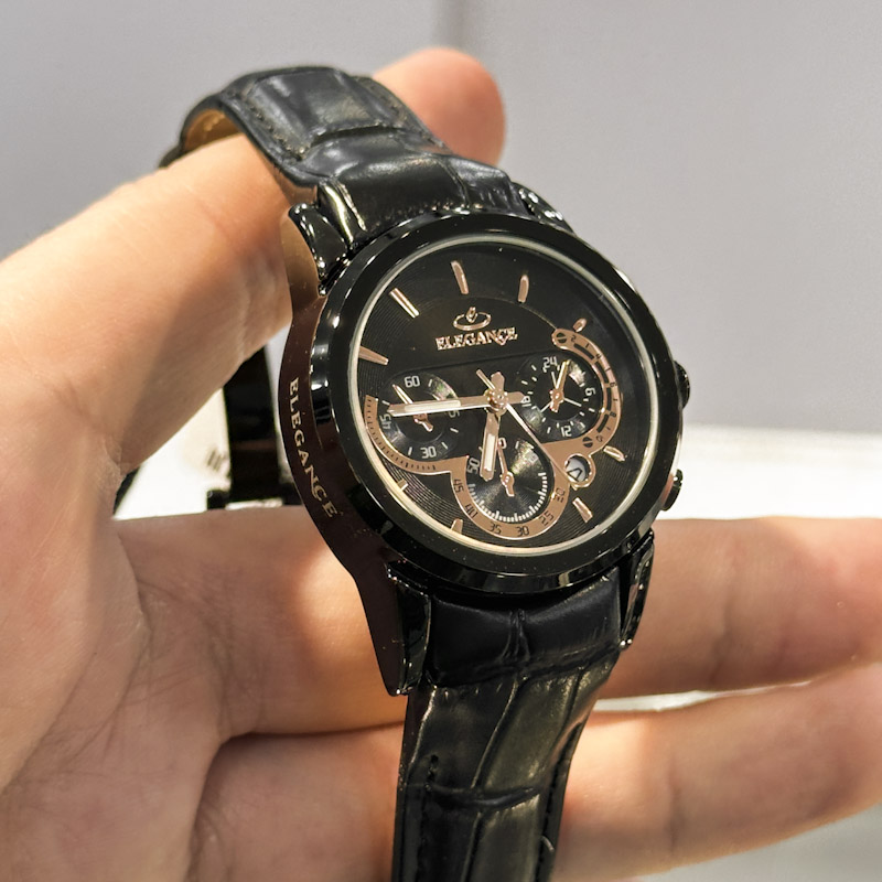 خرید قسطی | ساعت مچی زنانه الگانس طرح سه موتوره بند چرم L2911/33