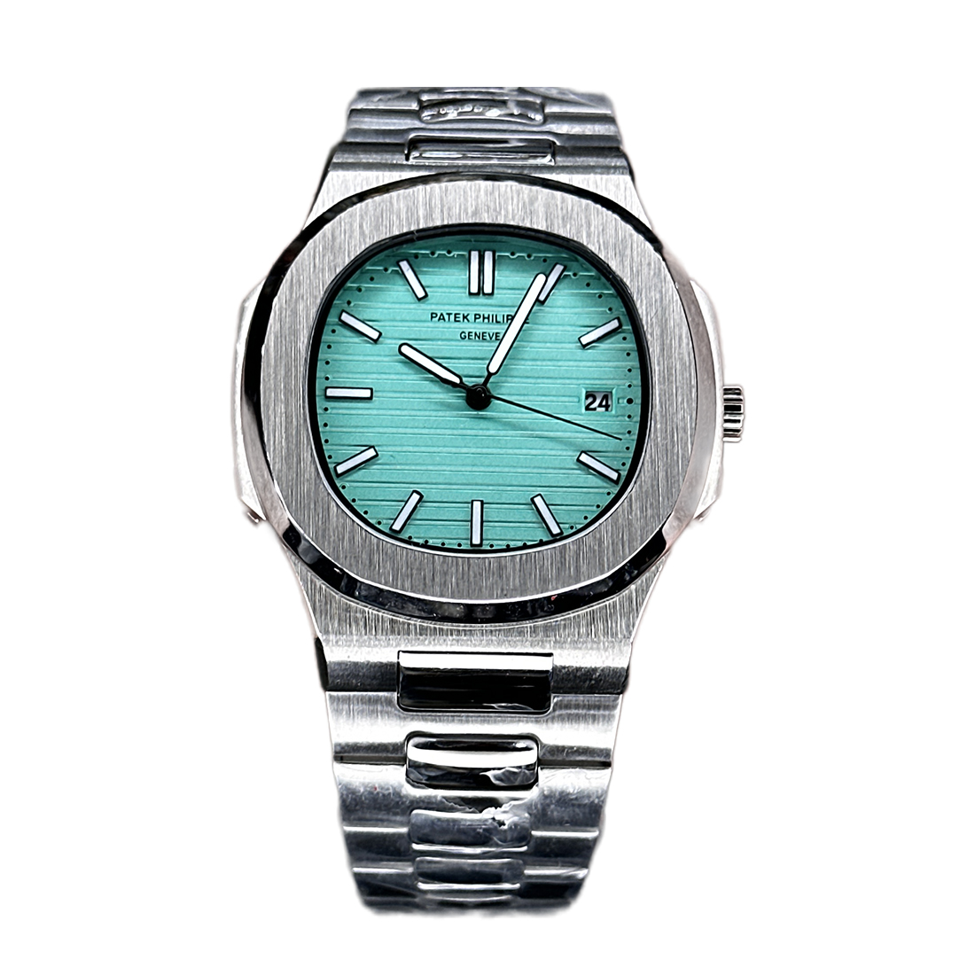 ساعت مچی مردانه پتک فیلیپ ناتیلوس استیل آبی تیفانی M8058-1