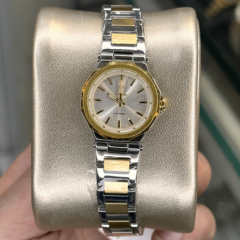 خرید قسطی | ساعت زنانه ویتوریا اورجینال  نقره ای طلایی VT 3414/2