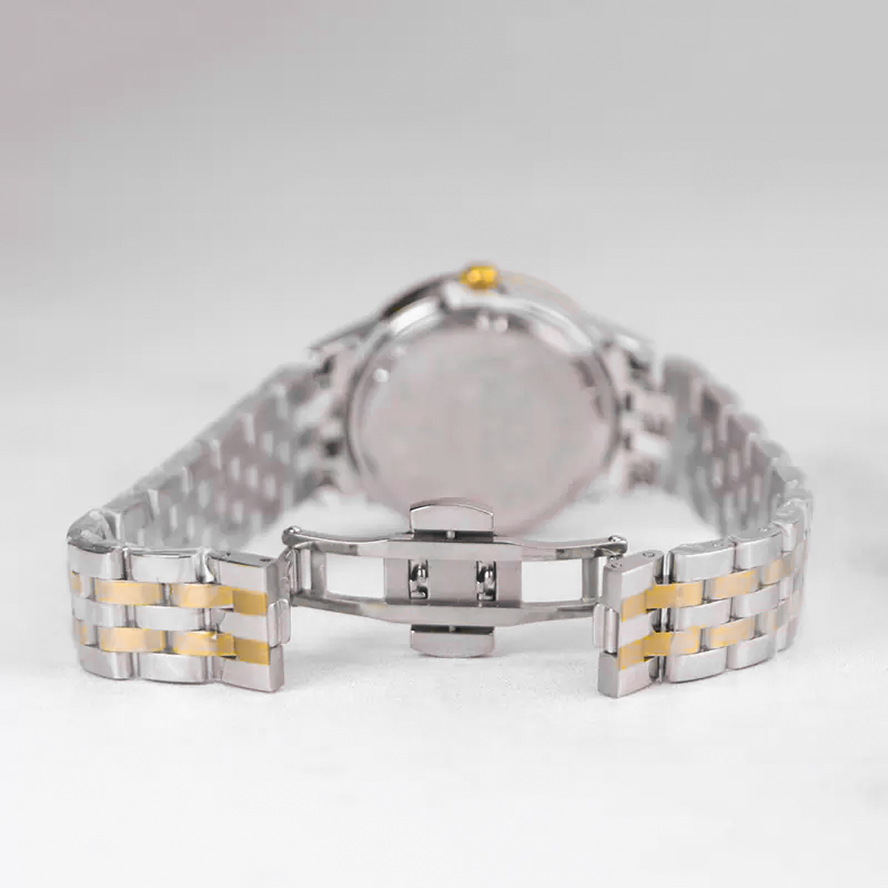 خرید قسطی | ساعت مچی زنانه الگانس  نقره ای طلایی L 030/6