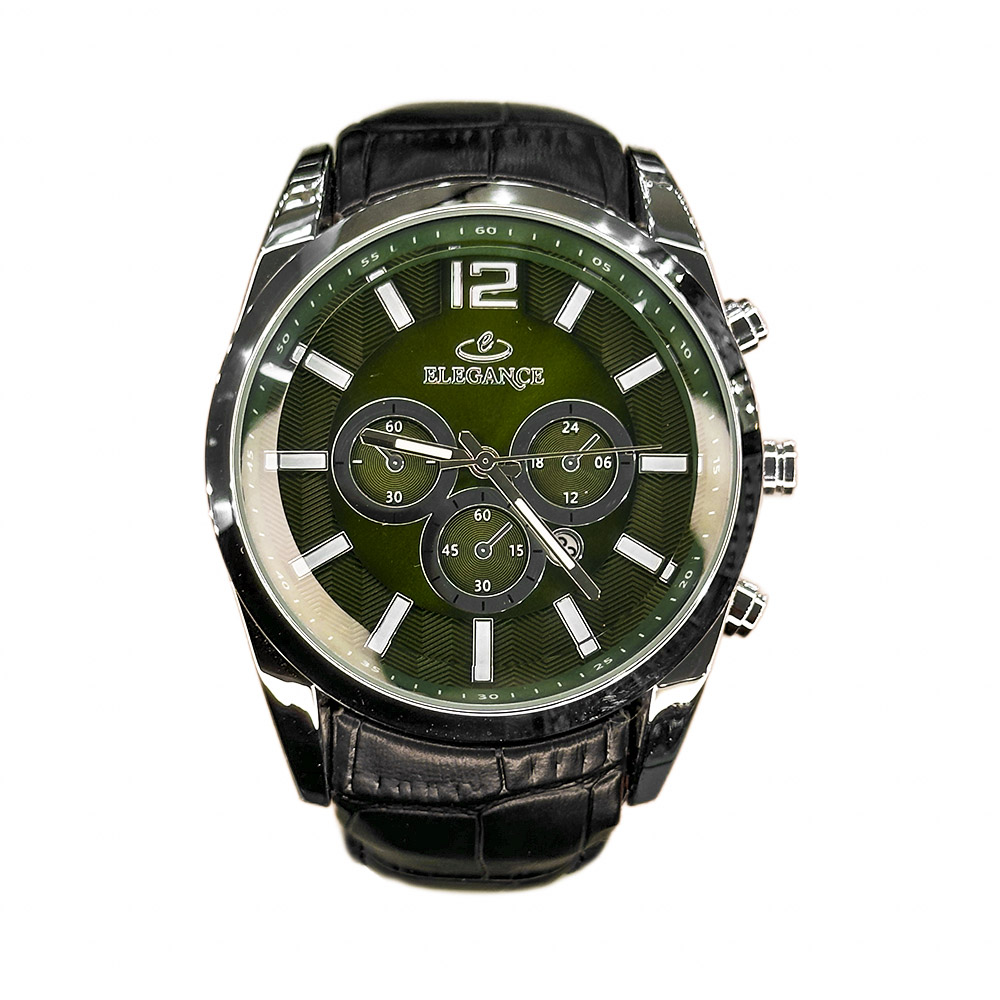 خرید قسطی | ساعت مچی مردانه الگانس طرح سه موتوره بند چرم G2911/15