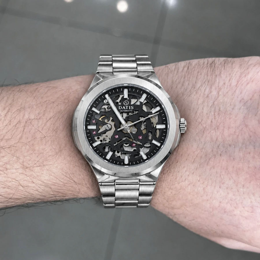 ساعت مچی مردانه داتیس اتوماتیک اسکلتون صفحه مشکی D8912G-1