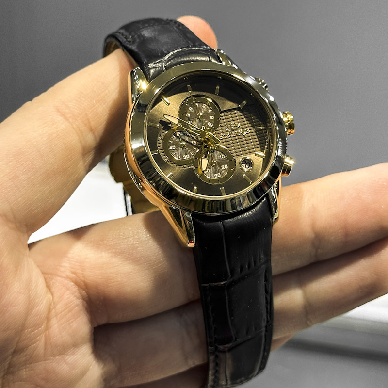 خرید قسطی | ساعت مچی زنانه الگانس طرح سه موتوره بند چرم L2911/31