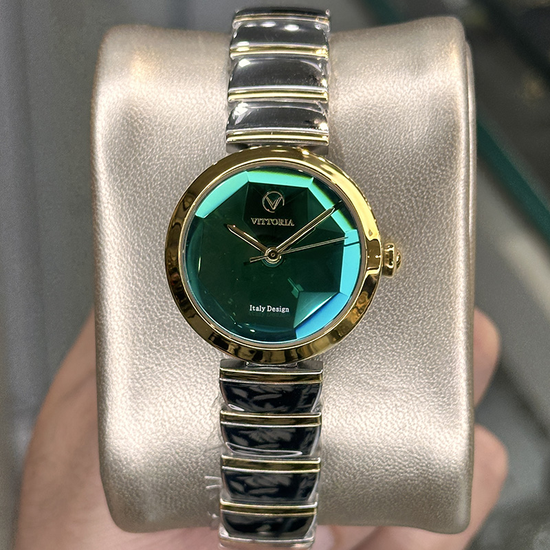 خرید قسطی | ساعت زنانه ویتوریا اورجینالصفحه سبز آینه ای VT 3395/7