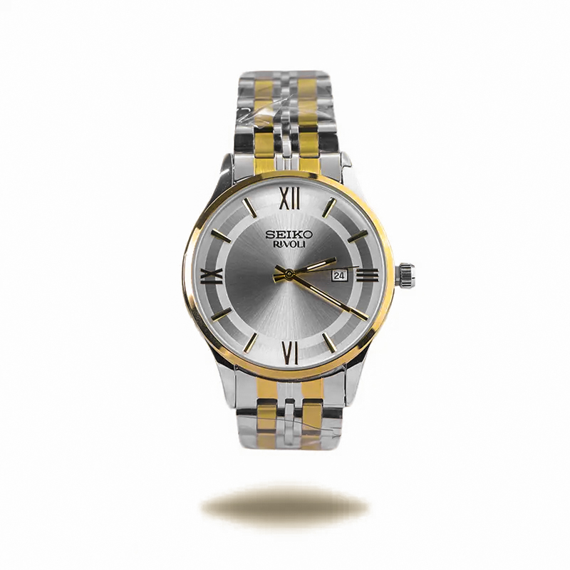 خرید قسطی| ساعت مچی مردانه سیکو  نقره ای طلایی صفحه سفید مردانه OS 9/29