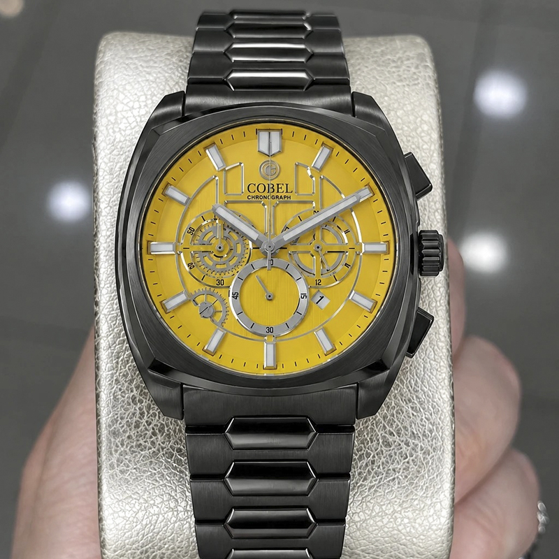ساعت مچی مردانه کوبل کرنوگراف دودی صفحه پرتقالی CB6337G04