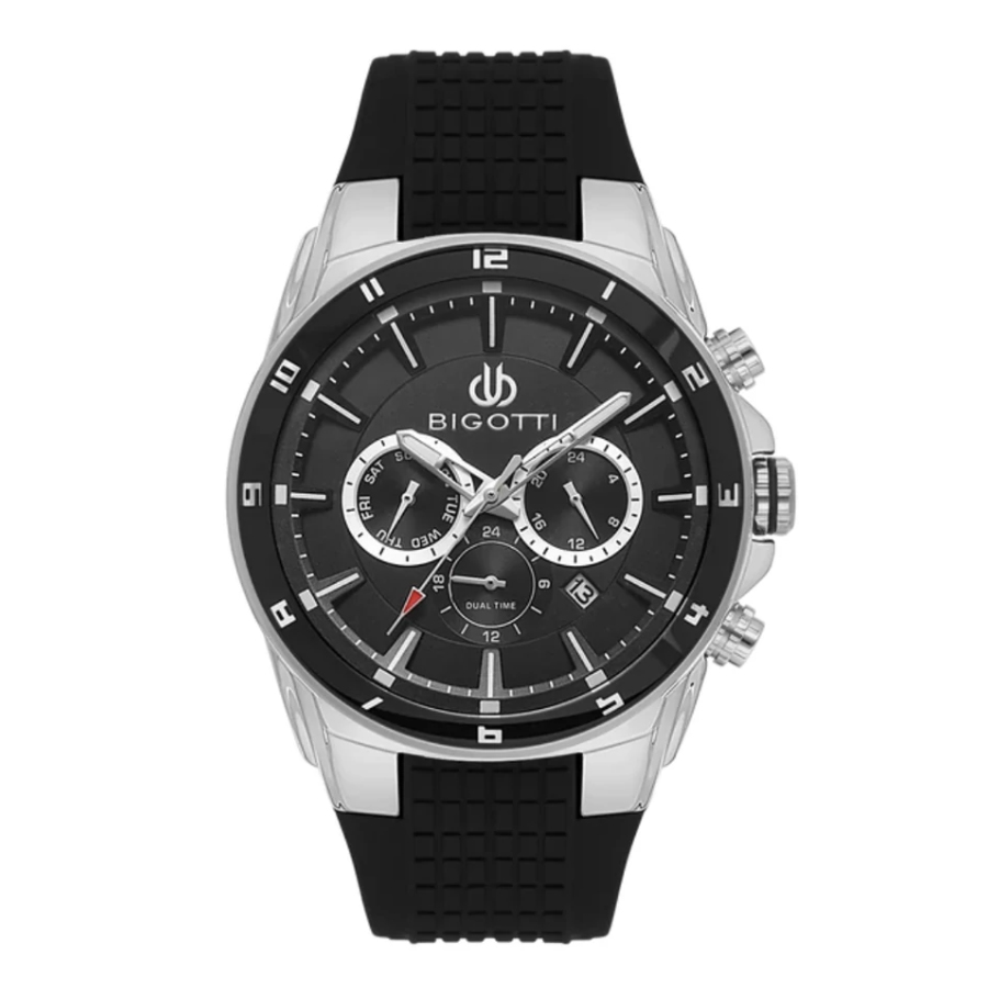 ساعت مچی مردانه بیگوتی دوال تایم بند رابر مشکی BG.1.10648/1