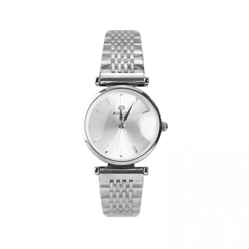 خرید قسطی | ساعت زنانه سولیدا اورجینال نقره ای صفحه سفید L 2128/1