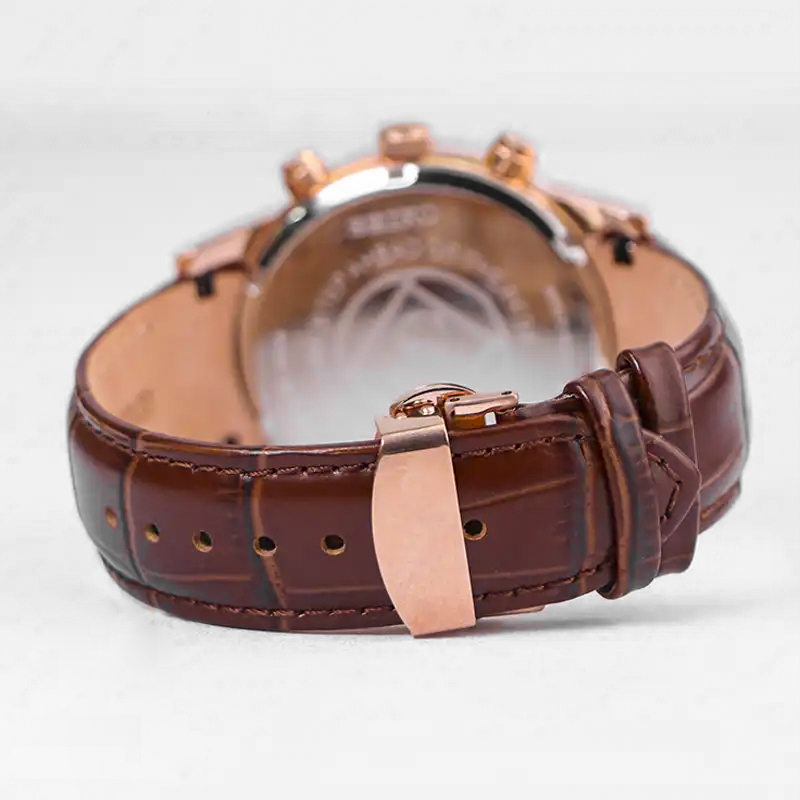 خرید قسطی| ساعت مچی مردانه سیکو  بند چرم قهوه ای کرنوگراف G9233/11