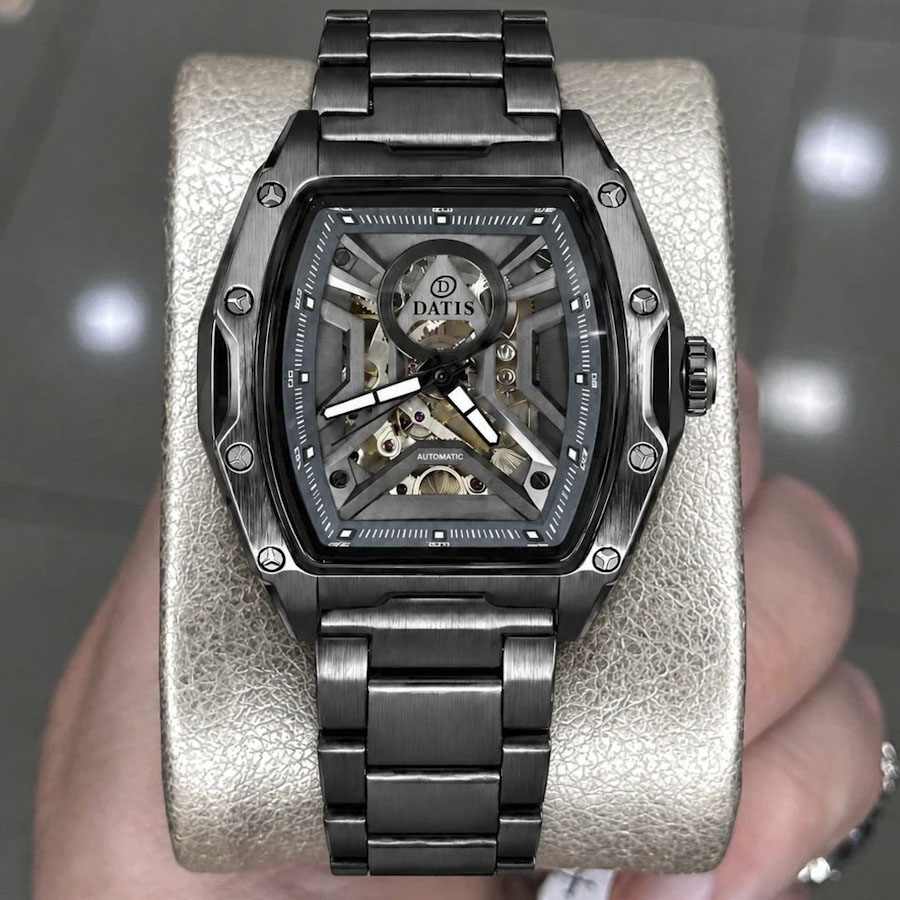 ساعت مچی مردانه داتیس توماتیک ذوزنقه ای تمام استیل D8957G-2