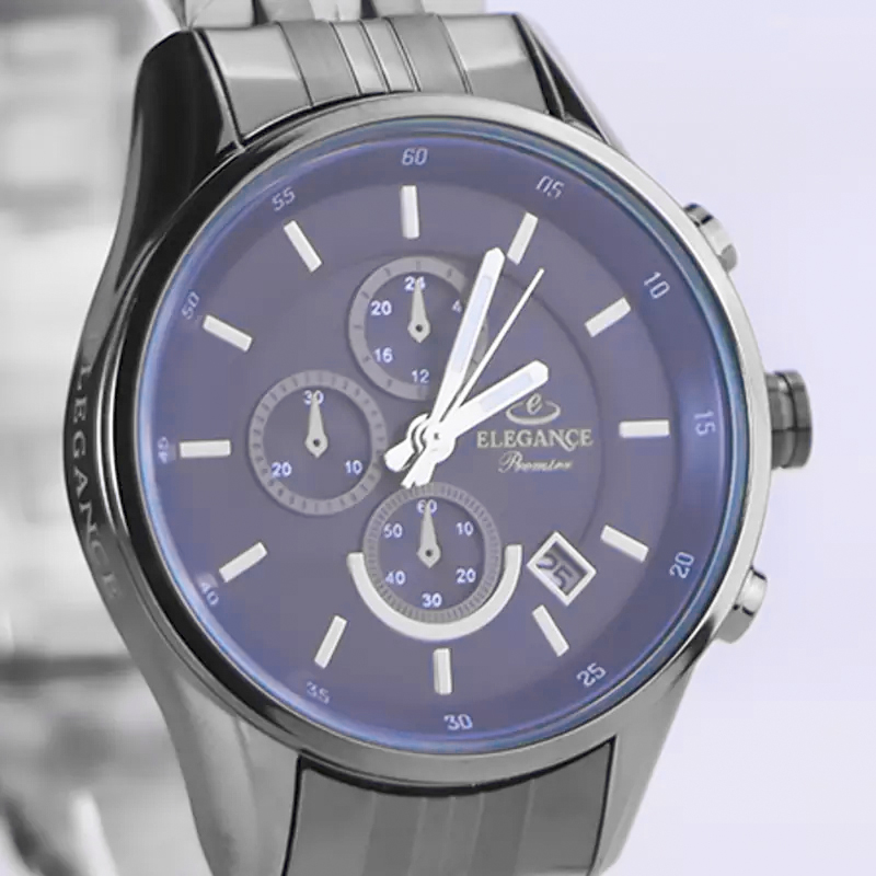 خرید قسطی | ساعت مچی زنانه الگانس طرح سه موتوره دودی جیوه ای  L 1306/4