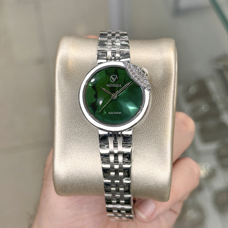 خرید قسطی | ساعت زنانه ویتوریا اورجینال صفحه سبز آینه ای VT 3410/1