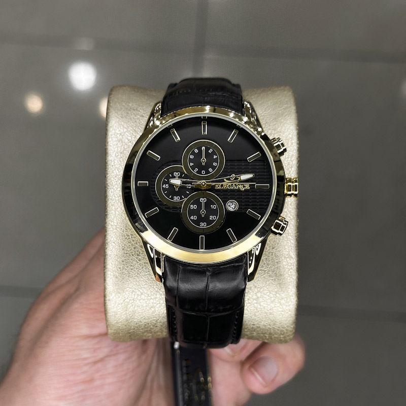 خرید قسطی | ساعت مچی مردانه الگانس طرح سه موتوره بند چرم G2911/36